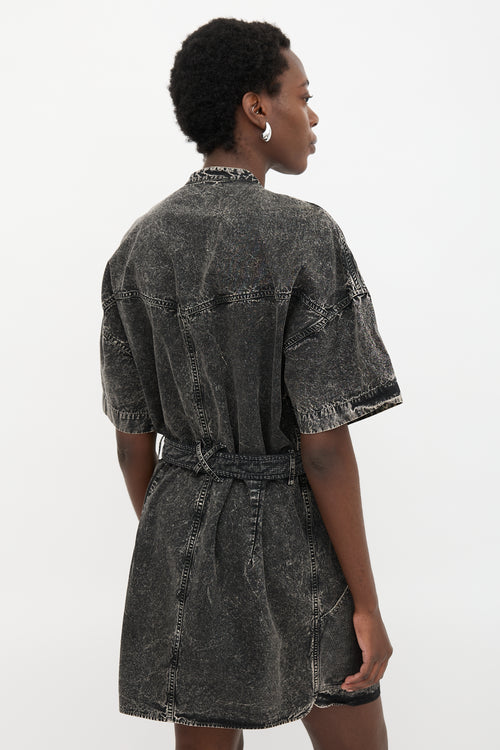 Isabel Marant Denim Mesh Panel Dress