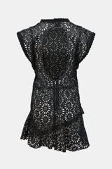 Isabel Marant Faux Leather Broderie Anglaise Dress