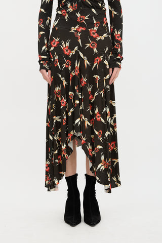Isabel Marant Floral Asymmetrical Skirt