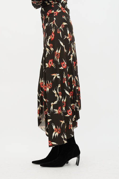 Isabel Marant Floral Asymmetrical Skirt