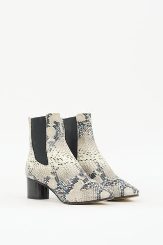 Isabel Marant Grey & Multi Textured Danelya Chelsea Boot