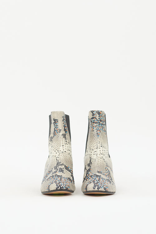 Isabel Marant Grey & Multi Textured Danelya Chelsea Boot