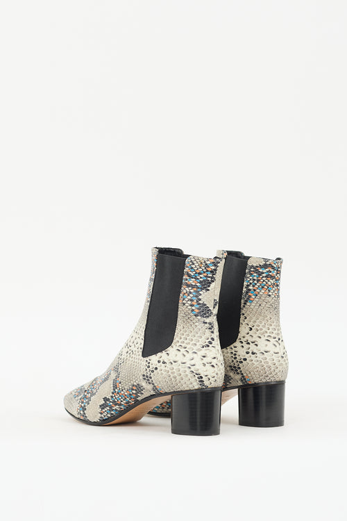 Isabel Marant Grey & Multi Textured Danelya Chelsea Boot