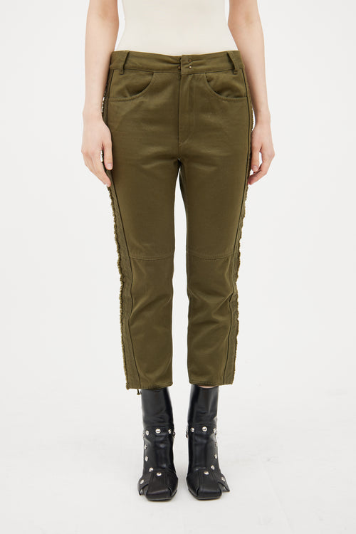 Isabel Marant Green Cropped Lace Up Trouser