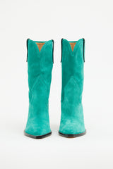 Isabel Marant Green Suede Cowboy Boot