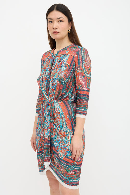 Isabel Marant Knit Draped Paisley Dress