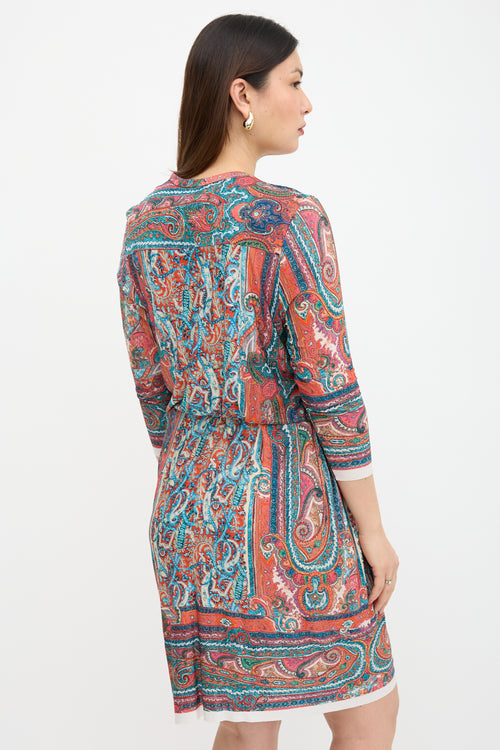 Isabel Marant Knit Draped Paisley Dress