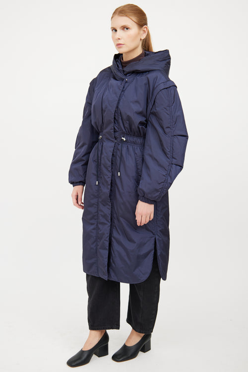 Isabel Marant Navy Nylon Long Dasytano Coat