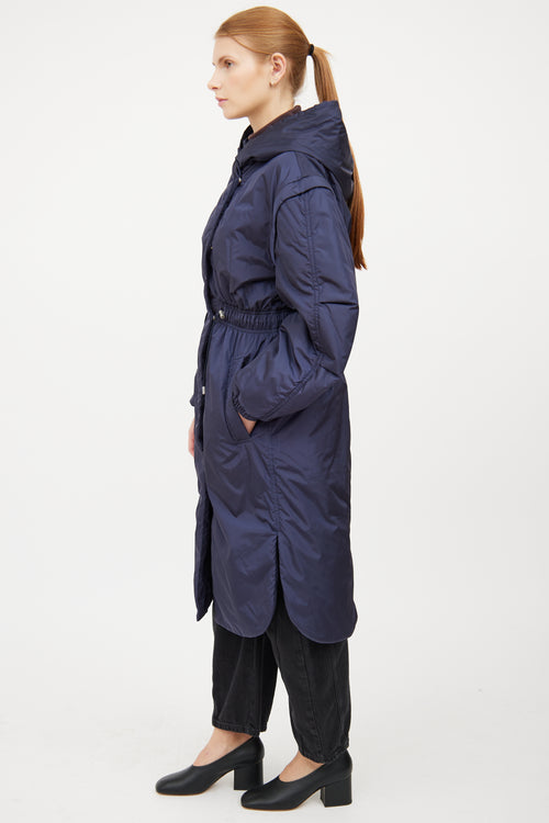 Isabel Marant Navy Nylon Long Dasytano Coat