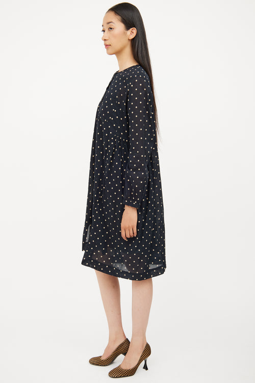 Isabel Marant Étoile Navy & Cream Cotton Polka Dot Dress