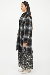 Isabel Marant Étoile Grey Multi Colour Plaid Wool Coat