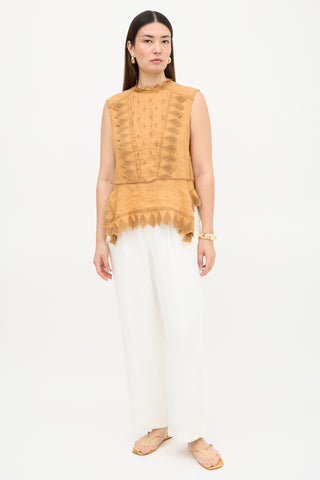 Isabel Marant Ramie Embroidered Top