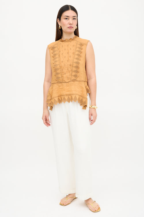Isabel Marant Ramie Embroidered Top