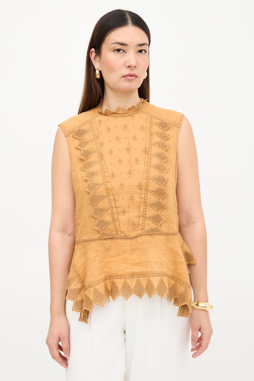 Isabel Marant Ramie Embroidered Top
