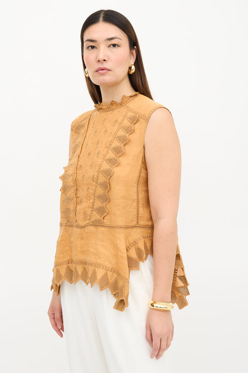 Isabel Marant Ramie Embroidered Top