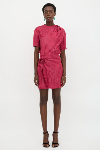 Isabel Marant Satin Jacquard Ruffled Dress