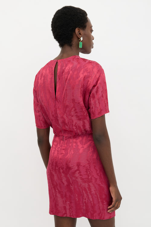 Isabel Marant Satin Jacquard Ruffled Dress