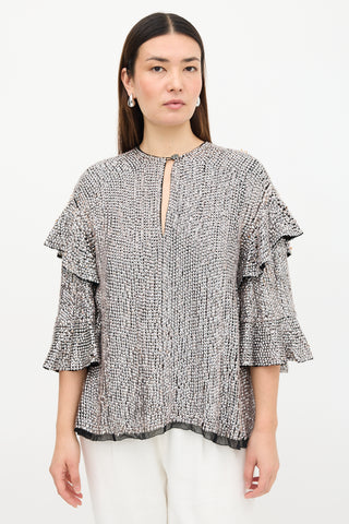 Isabel Marant Sequin Ruffle Blouse