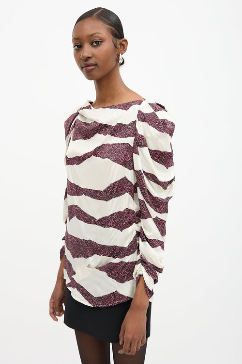 Isabel Marant Silk Printed Crem Blouse