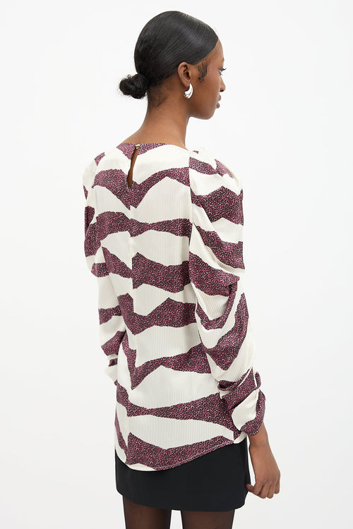 Isabel Marant Silk Printed Crem Blouse