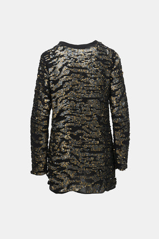 Isabel Marant Silk Sequin Embellished Top