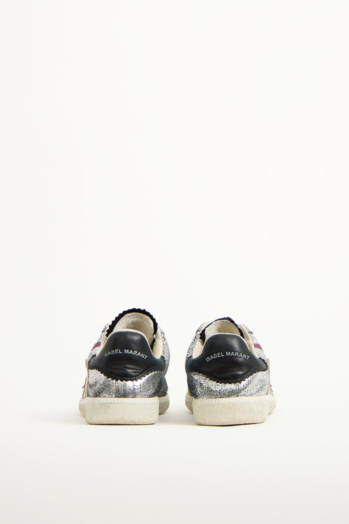 Isabel Marant Silver & Multi Leather Lightning Sneaker