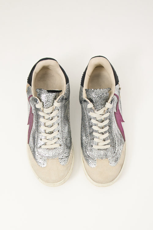 Isabel Marant Silver & Multi Leather Lightning Sneaker