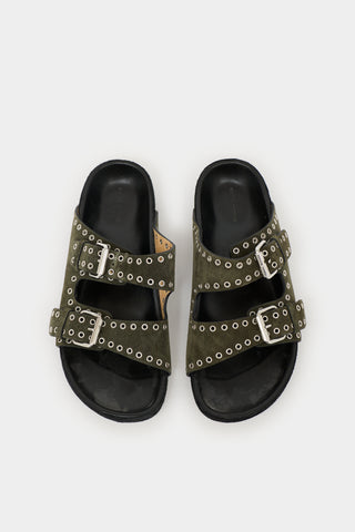 Isabel Marant Suede Lennyo Grommet Sandal