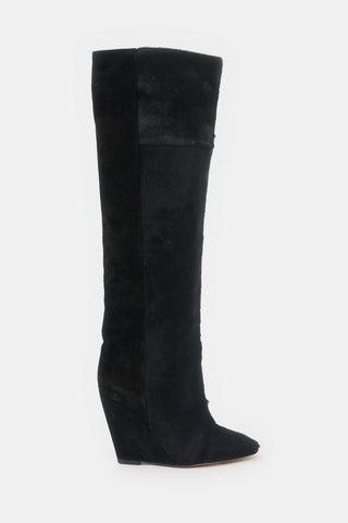 Isabel Marant Suede & Hair Shiela Knee Boot