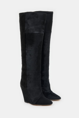 Isabel Marant Suede & Hair Shiela Knee Boot