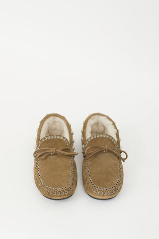 Isabel Marant Taupe Suede & Shearling Fitza Loafer