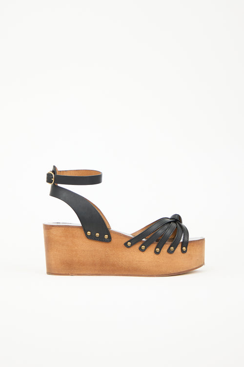 Isabel Marant Étoile Leather Zia Wedge Sandal