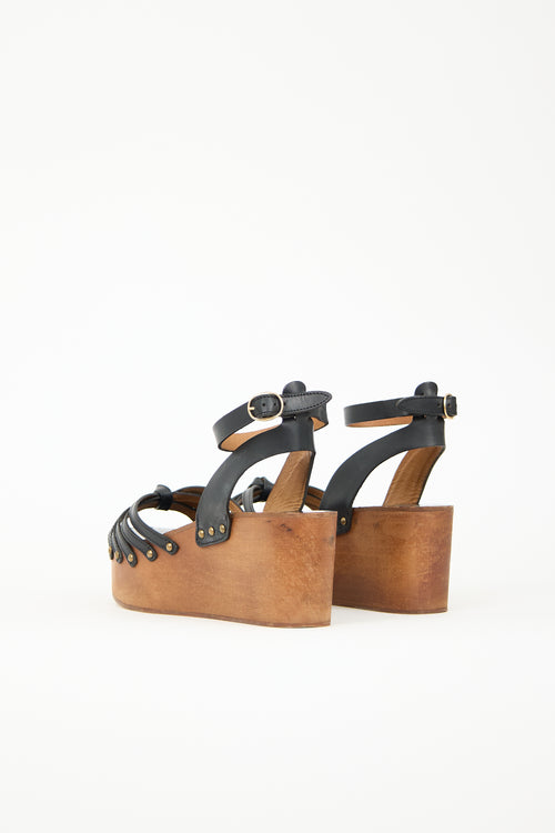 Isabel Marant Étoile Leather Zia Wedge Sandal