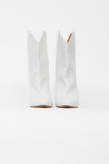 Isabel Marant White Embossed Western Boot