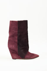 Isabel Marant Burgundy Suede & Fur Lazio Boot