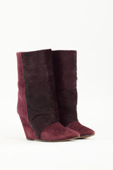 Isabel Marant Burgundy Suede & Fur Lazio Boot