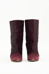 Isabel Marant Burgundy Suede & Fur Lazio Boot