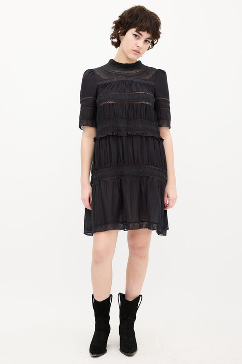 Isabel Marant Étoile Black Ruffled Tiered Dress