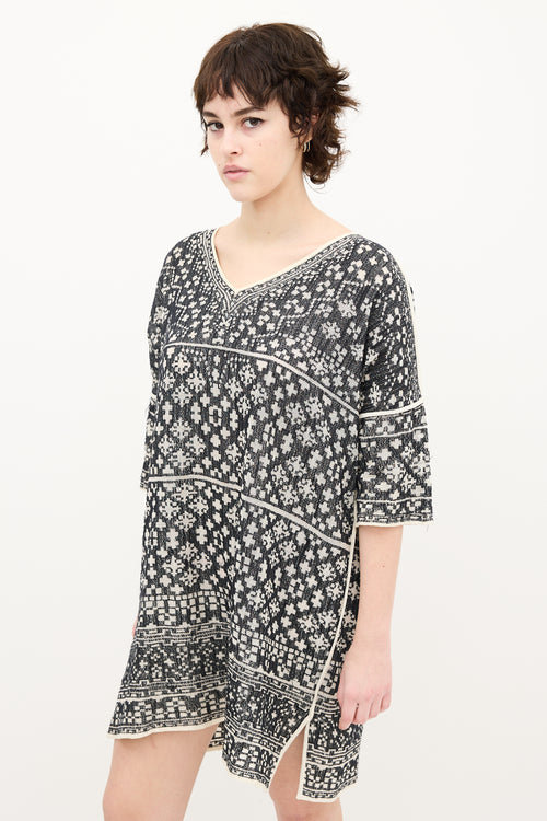 Isabel Marant Étoile Black & Cream Knit Tunic Dress