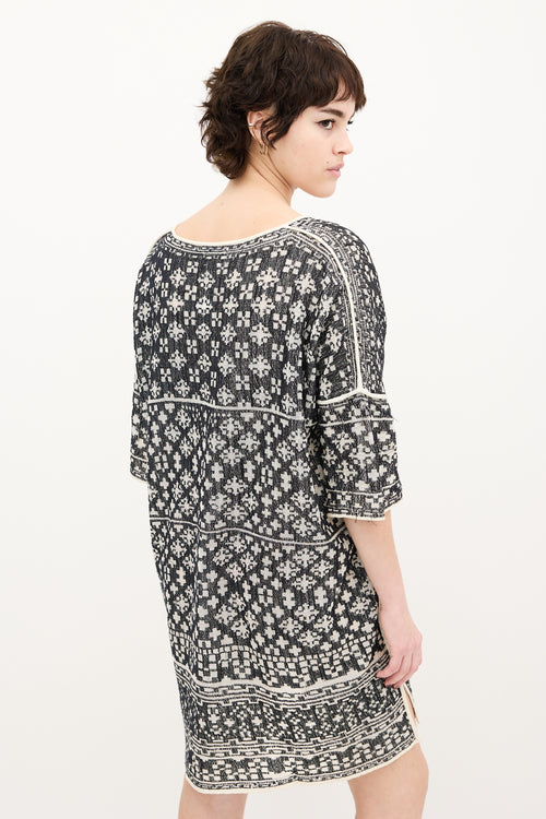 Isabel Marant Étoile Black & Cream Knit Tunic Dress