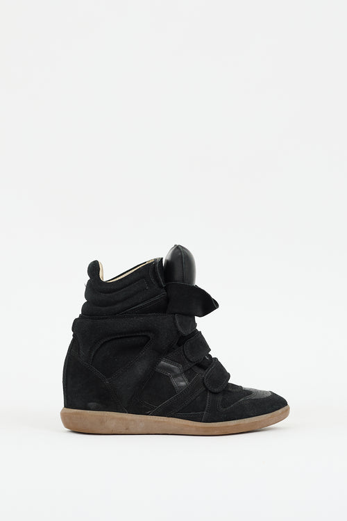 Isabel Marant Étoile Black Suede Wedged Bekett Sneaker