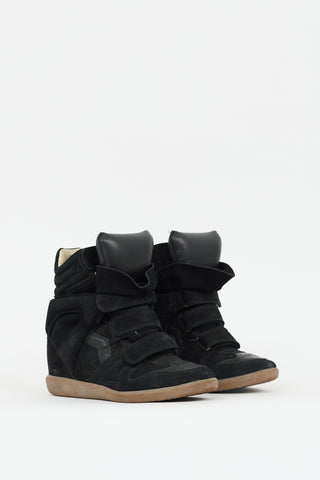 Isabel Marant Étoile Black Suede Wedged Bekett Sneaker