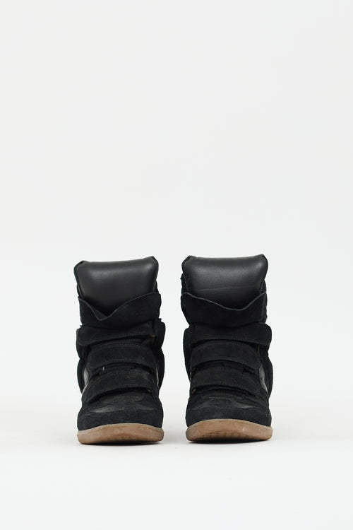 Isabel Marant Étoile Black Suede Wedged Bekett Sneaker