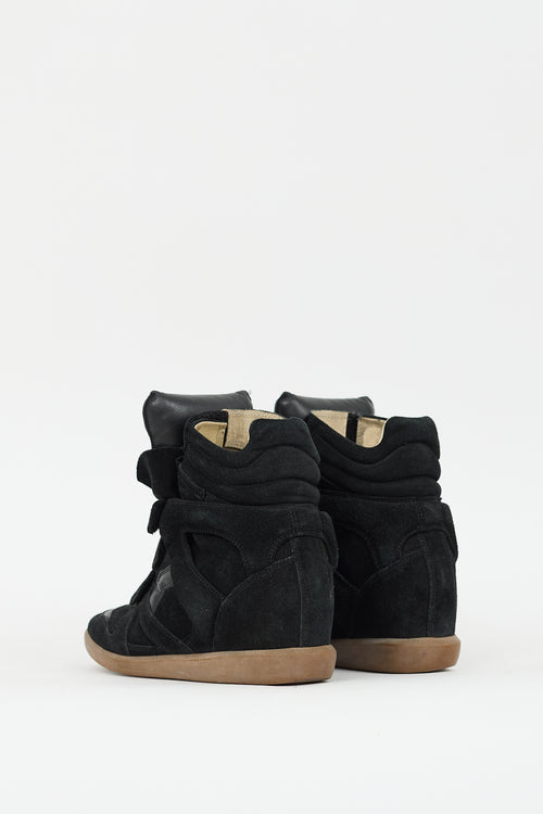 Isabel Marant Étoile Black Suede Wedged Bekett Sneaker