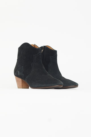 Isabel Marant Étoile Black Suede Dicker Ankle Boot