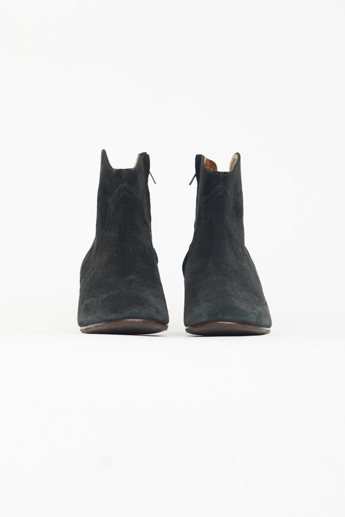 Isabel Marant Étoile Black Suede Dicker Ankle Boot