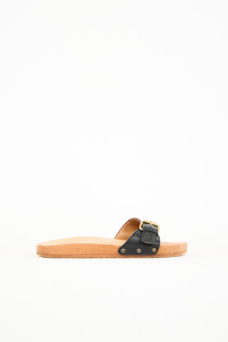 Isabel Marant Étoile Black & Brown Leather  Clog