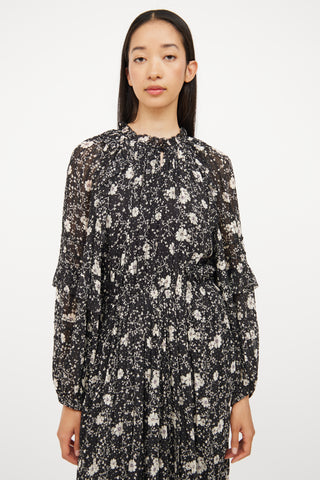 Isabel Marant Étoile Black & Cream Floral Estine Dress