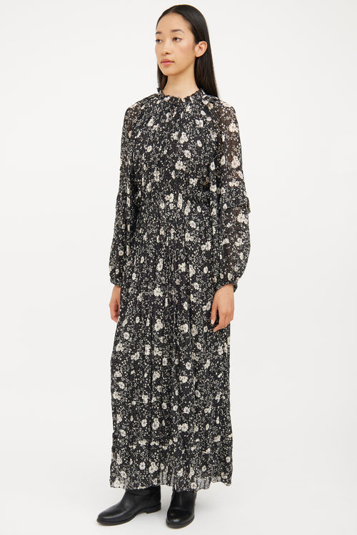 Isabel Marant Étoile Black & Cream Floral Estine Dress