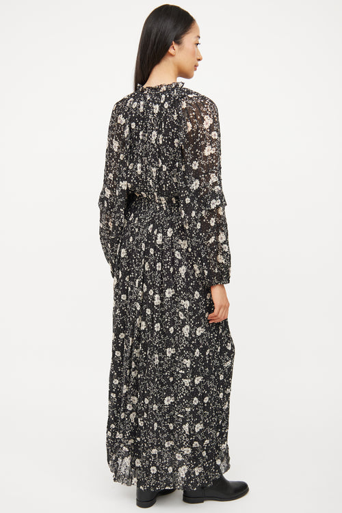 Isabel Marant Étoile Black & Cream Floral Estine Dress